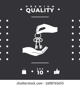 Receiving the bunch of keys - icon. Graphic elements for your design