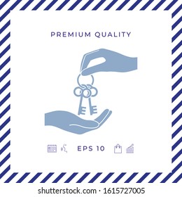 Receiving the bunch of keys - icon. Graphic elements for your design