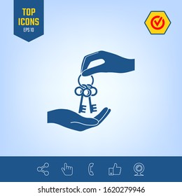 Receiving the bunch of keys - icon. Graphic elements for your design