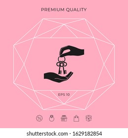 Receiving the bunch of keys - icon. Graphic elements for your design