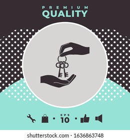 Receiving the bunch of keys - icon. Graphic elements for your design