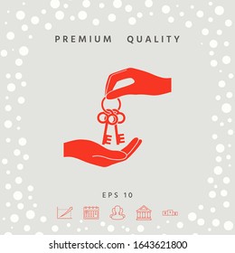 Receiving the bunch of keys - icon. Graphic elements for your design