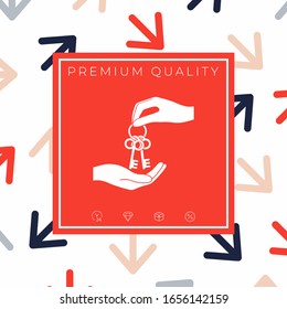Receiving the bunch of keys - icon. Graphic elements for your design