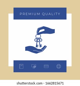 Receiving the bunch of keys - icon. Graphic elements for your design