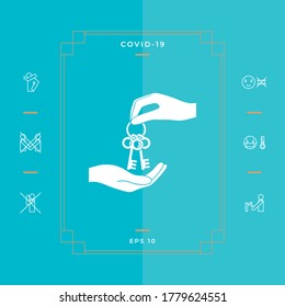 Receiving the bunch of keys - icon. Graphic elements for your design