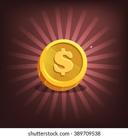 Receiving the cartoon treasure. Vector illustration.