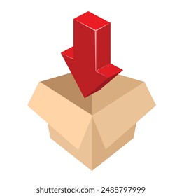 Receiving from the delivery box. Delivery, vector illustration