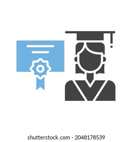 Receiving Diploma icon vector image. Can also be used for Physical Fitness. Suitable for mobile apps, web apps and print media.