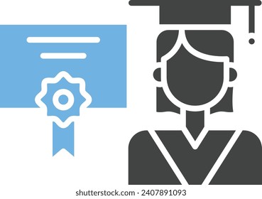 Recibiendo imagen vectorial de icono de Diploma. Adecuado para aplicaciones web móviles y medios de impresión.