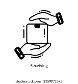 Receiving doodle Icon Design illustration. Logistics and Delivery Symbol on White background EPS 10 File