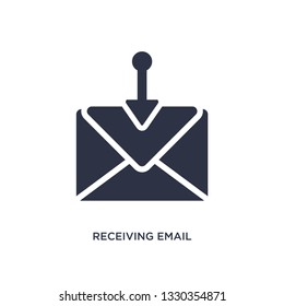 receiving email icon. Simple element illustration from communication concept. receiving email editable symbol design on white background. Can be use for web and mobile.