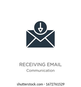 Receiving email icon vector. Trendy flat receiving email icon from communication collection isolated on white background. Vector illustration can be used for web and mobile graphic design, logo, eps10