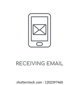 Receiving Email linear icon. Receiving Email concept stroke symbol design. Thin graphic elements vector illustration, outline pattern on a white background, eps 10.