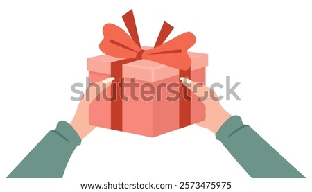 Receiving gift. Receiving delivery packet. Cardbox. Birthday gift. Valentine gift. Mother day gift. 