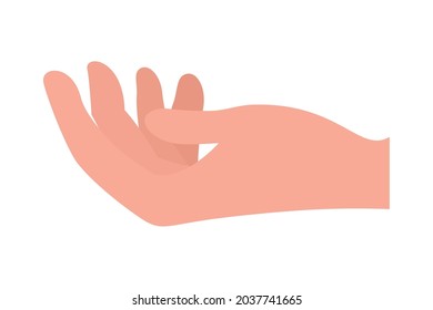aufnehmende Hand auf weißem Hintergrund
