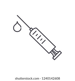 Receiving injections line icon concept. Receiving injections vector linear illustration, symbol, sign