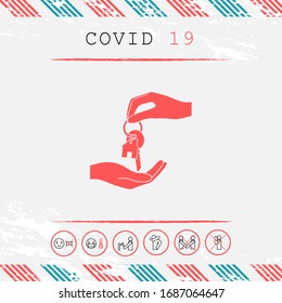 Recibir la llave con la llave en forma de casa - icono. Elementos gráficos para el diseño