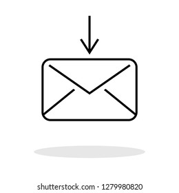 Receiving Mail / Message / Email line icon in modern trendy flat style. Vector Illustration EPS 10.