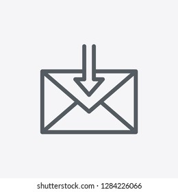 Receiving message icon isolated on background. Mail symbol modern, simple, vector, icon for website design, mobile app, ui. Vector Illustration