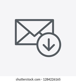 Receiving message icon isolated on background. Mail symbol modern, simple, vector, icon for website design, mobile app, ui. Vector Illustration