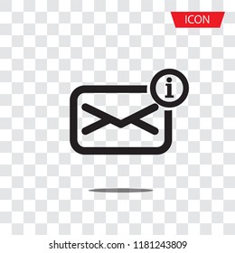 Receiving messages, mail icon isolated on white background.