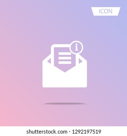 Receiving messages, mail icon isolated on white background. 