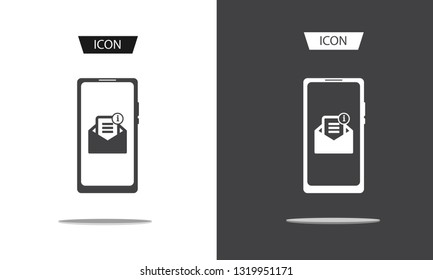 Receiving messages, mail on mobile phone. Incoming SMS icon vector isolated on white background.