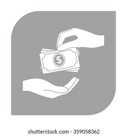 Receiving money banknotes stack icon. Cash stacks money banknotes.