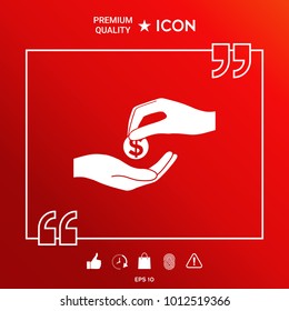 Receiving money icon