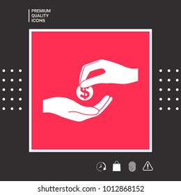 Receiving money icon