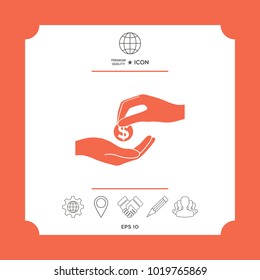 Receiving money icon