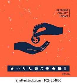 Receiving money icon