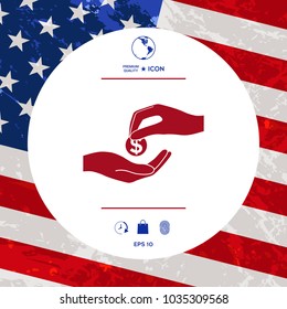 Receiving money icon