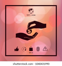 Receiving money icon