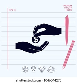 Receiving money icon