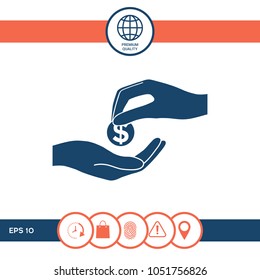 Receiving money icon