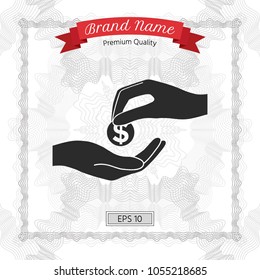 Receiving money icon