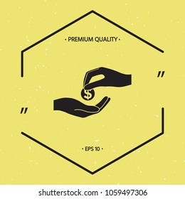 Receiving money icon