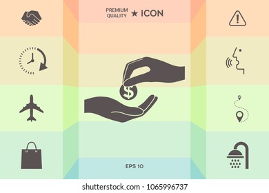 Receiving money icon