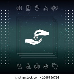 Receiving money icon