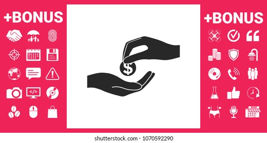Receiving money icon