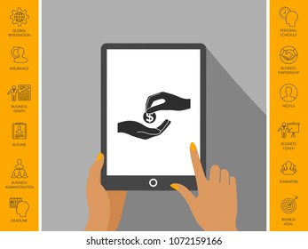 Receiving money icon