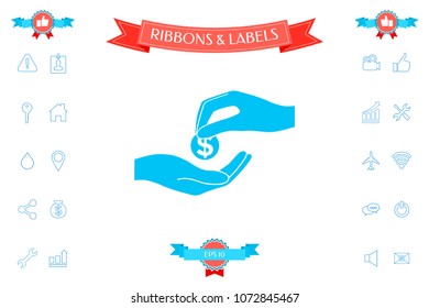 Receiving money icon