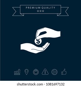 Receiving money icon