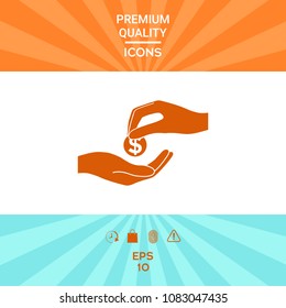 Receiving money icon