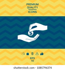 Receiving money icon