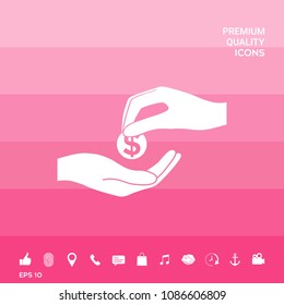 Receiving money icon