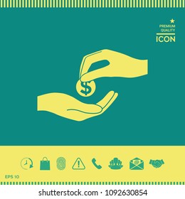 Receiving money icon