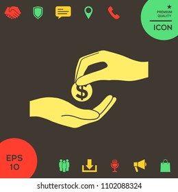 Receiving money icon