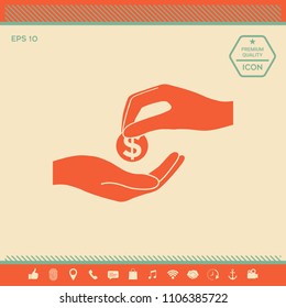 Receiving money icon